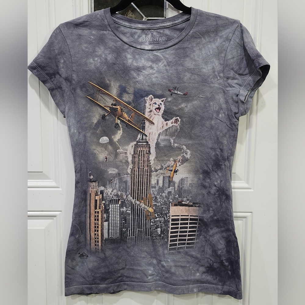 The Mountain Kitten Kong Grey Tye Dye Tshirt Juniors Size Medium